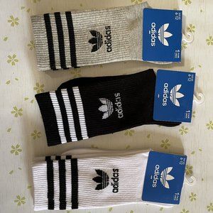 Adidas Gray black white long socks